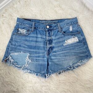 American Eagle Vintage Hi-Rise Button Fly Distressed Shorts Size 10